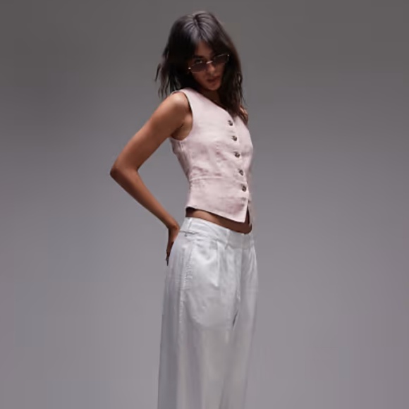 NWT & Other Stories tailored linen vest 6 - Picture 7 of 9